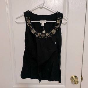 Ann Taylor Loft - sleeveless top with beading. NWT